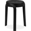 Tabouret bas empilable 'POMPA' en matière plastique noir
