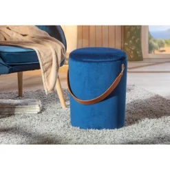 Tabouret Coffre Bleu TCHAI