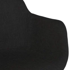 Tabouret de bar avec accoudoirs 'FORTI' en tissu noir