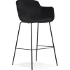 Tabouret de bar avec accoudoirs 'LARISSA' en velours noir