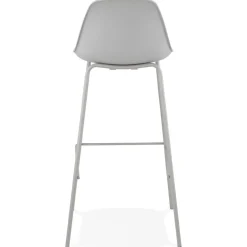 Tabouret de bar 'COOKIE' gris style industriel