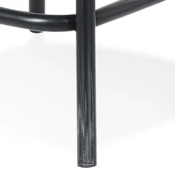 Tabouret de bar 'COTTAGE' en bois finition Noyer effet vieilli noir