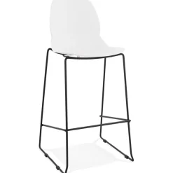 Tabouret de bar design 'BERLIN' blanc empilable style industriel