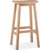 Tabouret de bar design 'DUMAS' en bois finition naturelle