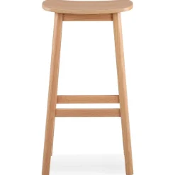 Tabouret de bar design 'DUMAS' en bois finition naturelle
