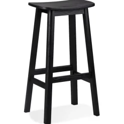 Tabouret de bar design 'DUMAS' en bois noir