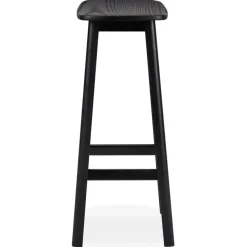 Tabouret de bar design 'DUMAS' en bois noir