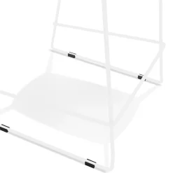 Tabouret de bar design empilable 'BERLIN' noir avec pied en métal blanc