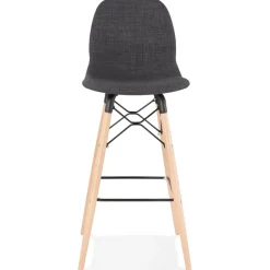 Tabouret de bar design 'GALACTIK' en tissu gris foncé style scandinave