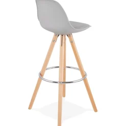 Tabouret de bar design 'TATAMI' gris