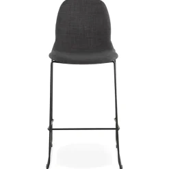 Tabouret de bar 'EKTOR' gris foncé en tissu empilable