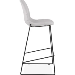 Tabouret de bar 'EKTOR' gris clair en tissu empilable