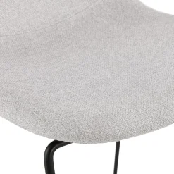 Tabouret de bar 'EKTOR' gris clair en tissu empilable