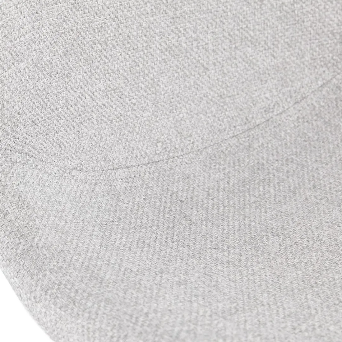 Tabouret de bar empilable 'FAKIR' en tissu gris clair et pied en métal blanc