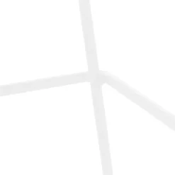 Tabouret de bar empilable 'FAKIR' en tissu gris clair et pied en métal blanc