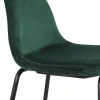 Tabouret de bar 'FENTON' en velours vert et pied en métal noir
