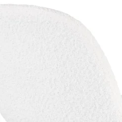 Tabouret de bar 'FLORENCE' en tissu bouloché blanc style scandinave