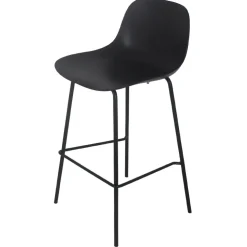 Tabouret de bar 'GRANO' noir intérieur et extérieur