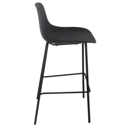 Tabouret de bar 'GRANO' noir intérieur et extérieur