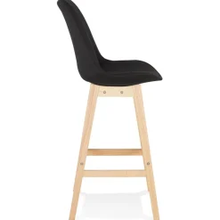 Tabouret de bar scandinave 'TERESA' en tissu noir