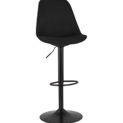 Tabouret réglable 'CAMPUS' en tissu noir et pied noir