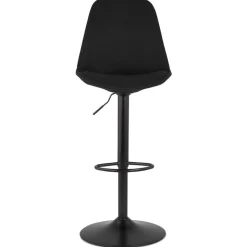 Tabouret réglable 'CAMPUS' en tissu noir et pied noir
