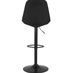 Tabouret réglable 'CAMPUS' en tissu noir et pied noir