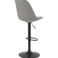 Tabouret réglable 'MIKE' en tissu pied de poule et pied noir