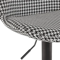 Tabouret réglable 'MIKE' en tissu pied de poule et pied noir