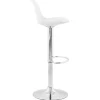 Tabouret réglable 'PRINCES' Blanc avec haut dossier confortable