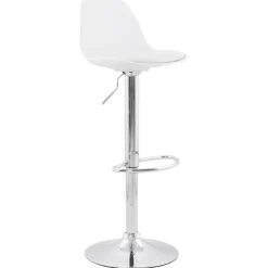 Tabouret réglable 'PRINCES' Blanc avec haut dossier confortable