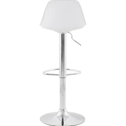 Tabouret réglable 'PRINCES' Blanc avec haut dossier confortable