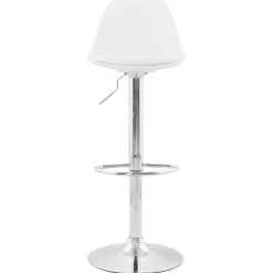 Tabouret réglable 'PRINCES' Blanc avec haut dossier confortable