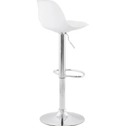 Tabouret réglable 'PRINCES' Blanc avec haut dossier confortable
