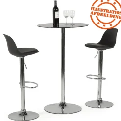 Tabouret réglable 'PRINCES' noir avec haut dossier confortable