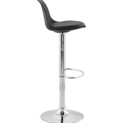 Tabouret réglable 'PRINCES' noir avec haut dossier confortable