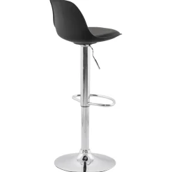 Tabouret réglable 'PRINCES' noir avec haut dossier confortable