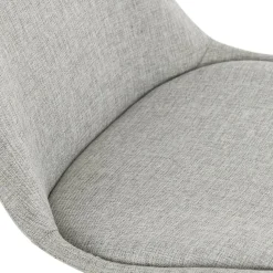 Tabouret snack mi-hauteur 'ALOE MINI' en tissu gris avec pied en métal