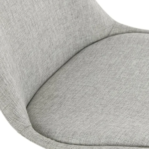 Tabouret snack mi-hauteur 'ALOE MINI' en tissu gris avec pied en métal
