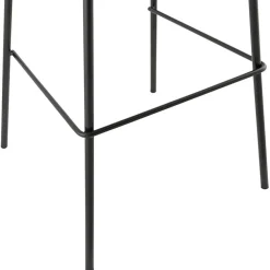 Tabouret snack mi-hauteur 'ALOE MINI' en tissu gris avec pied en métal