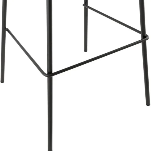 Tabouret snack mi-hauteur 'ALOE MINI' en tissu gris avec pied en métal