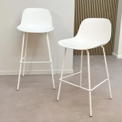 Tabouret snack mi-hauteur 'GRANO MINI' noir intérieur et extérieur