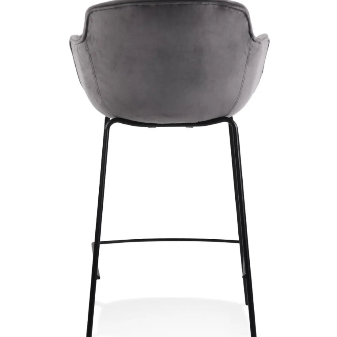 Tabouret snack mi-hauteur 'LARISSA MINI' en velours gris