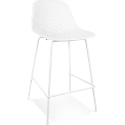 Tabouret snack mi-hauteur perforé 'LOKI MINI' blanc