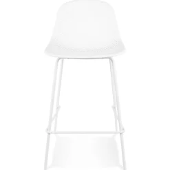 Tabouret snack mi-hauteur perforé 'LOKI MINI' blanc