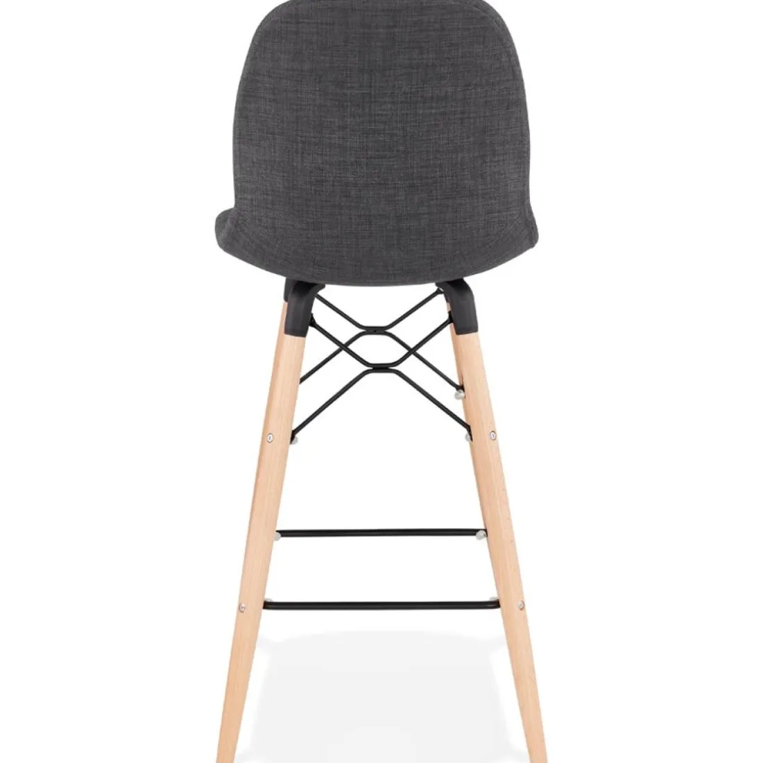 Tabouret snack mi-hauteur 'GALACTIK MINI' en tissu gris style scandinave