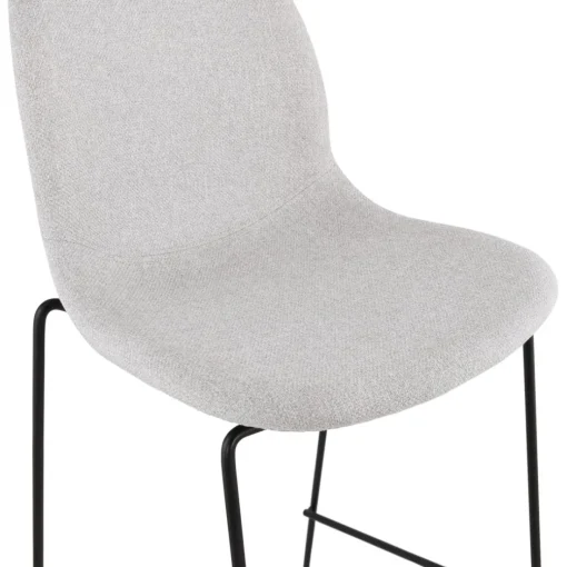 Tabouret snack mi-hauteur 'EKTOR MINI' en tissu gris clair empilable