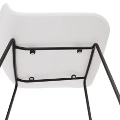 Tabouret snack mi-hauteur 'BABYLOS MINI' blanc avec pieds en métal noir