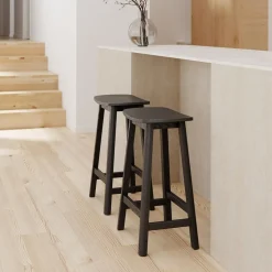 Tabouret snack mi-hauteur 'DUMAS MINI' en bois finition naturelle