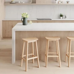 Tabouret snack mi-hauteur 'DUMAS MINI' en bois finition naturelle